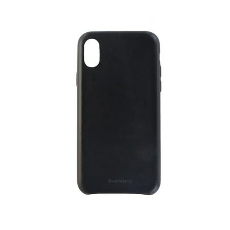 Granite Slim Genuine Leather Case Cover for Apple iPhone X 10 - Black