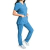 Medgear Skye Women's Stretch Scrub Set 5-Pocket Top and Straight Leg Pants