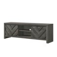 thumbnail image 4 of Miekor Furniture 1pc Rustic Geometric Design Contemporary Traditional Interiors Entertainment Console TV Stand Living Room Furniture Grey 49133, 4 of 5