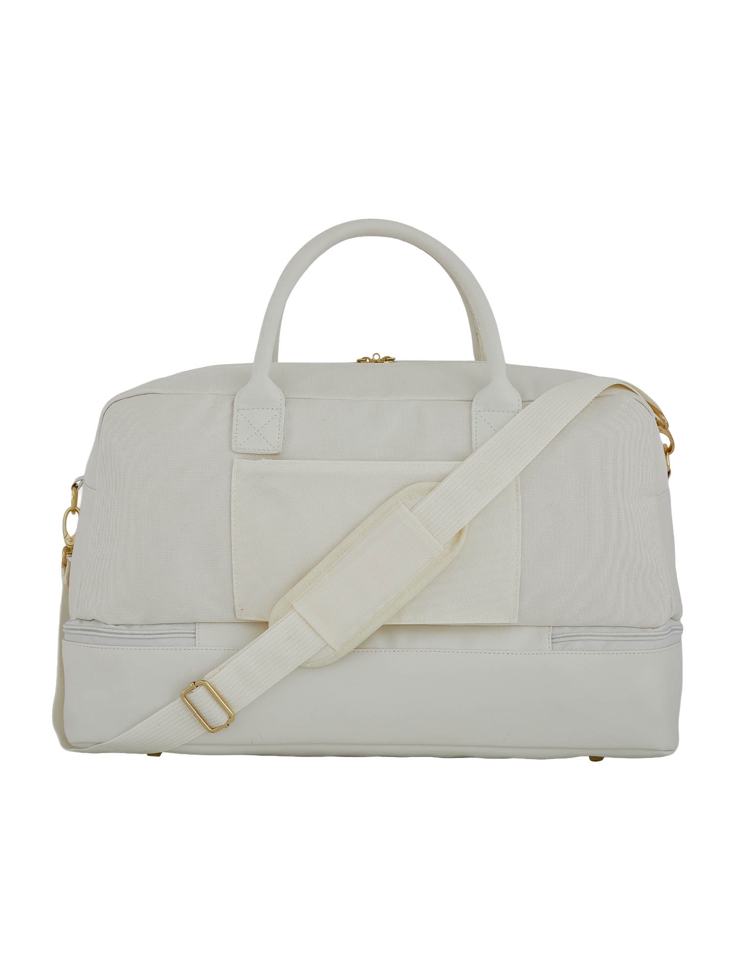 Protege 20” Drop Bottom Weekender Duffel Bag for Travel, Polyester Material, Carry-On Travel Bag, White