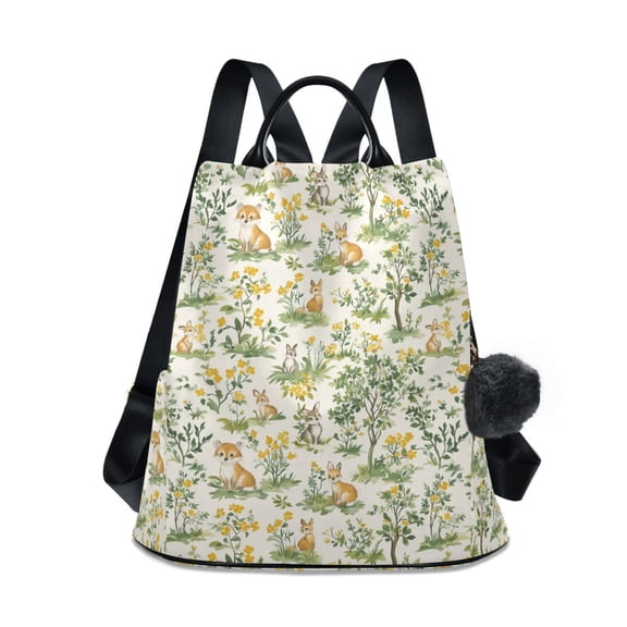 FORMRS Women's Travel Backpack Purse Anti-theft Hidden Pockets Casual Shoulder Bag, Watercolor Animals Pattern