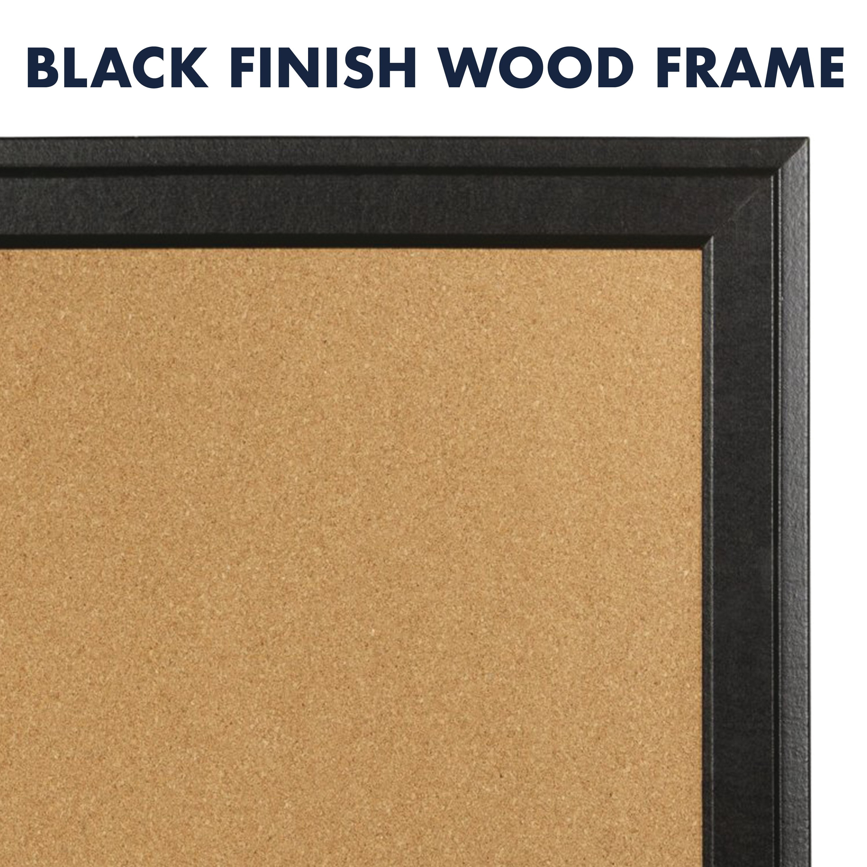 Quartet Home Décor Natural Cork Bulletin Board, 17" x 23", Ebony Frame