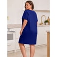 thumbnail image 5 of FEREMO Womens Plus Size 100% Cotton Short Sleeve V Neck Nightgown Ladies Sleepwear, 5 of 9