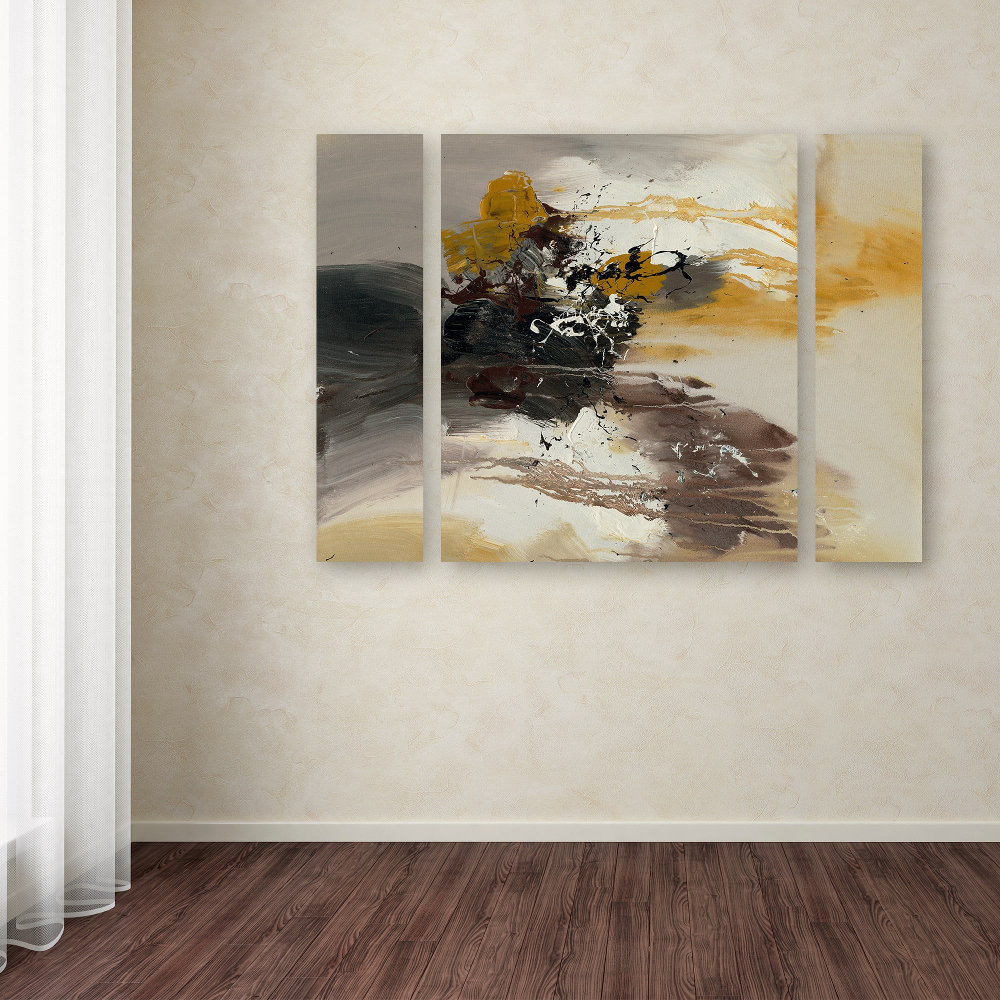 Trademark Fine Art "Abstract II" Canvas Art by Rio Three Panel Set
