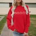 thumbnail image 4 of Halloween Thanksgiving Pumpkin Graphic Sweatshirts for Women Fall Winter Long Sleeve Crewneck Sweatshirt Pullover Tops, 4 of 5