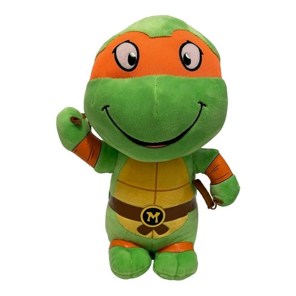 TY Beanie Baby - MICHELANGELO (Teenage Mutant Ninja Turtles) (6" Plush) (NO TY HANG TAG)(BONUS 1 ZIPPER BRACELET & 1 FUN CHOPS)