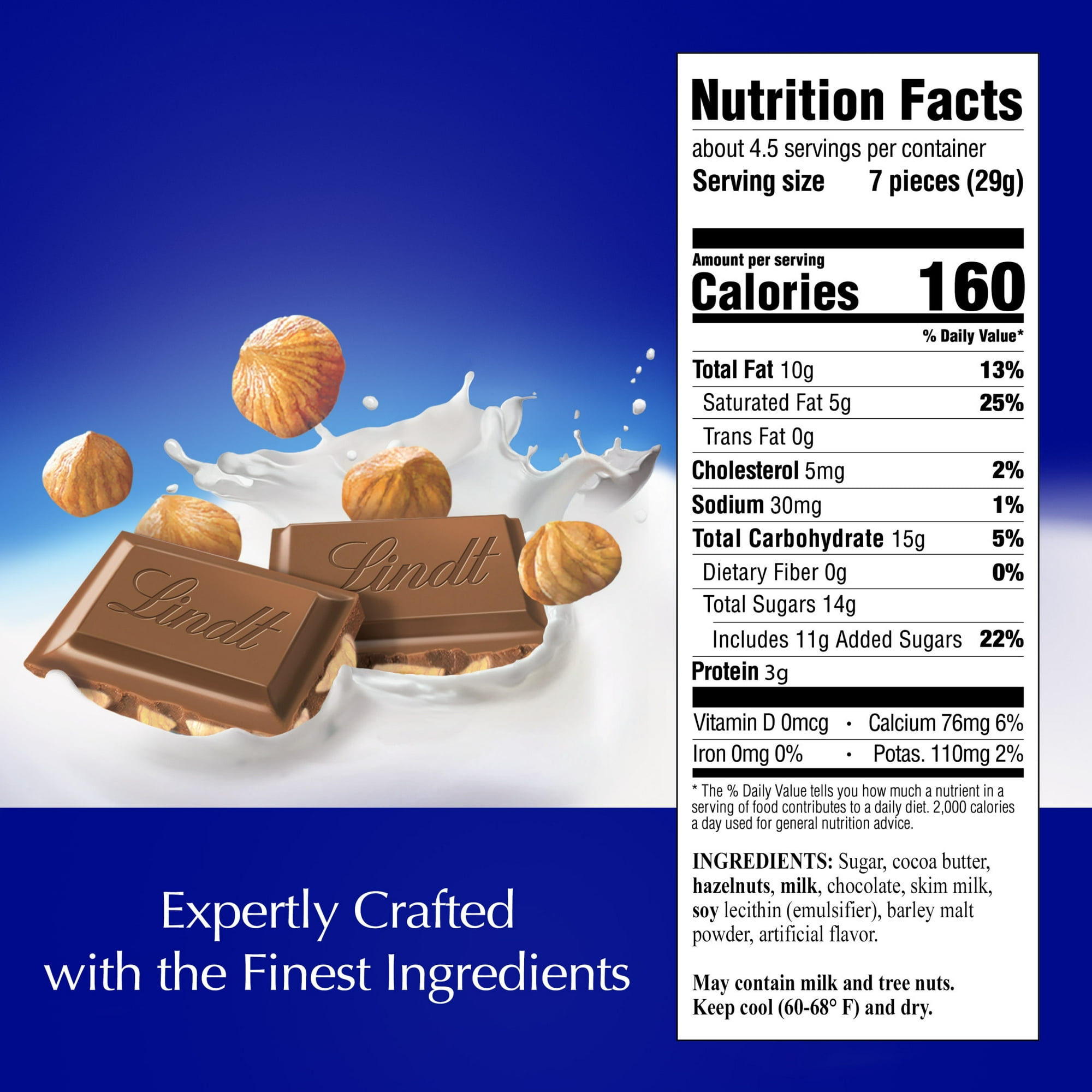 (2 pack) Lindt Classic Recipe Hazelnut Milk Chocolate Candy Bar, 4.4 oz, Bar