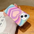 thumbnail image 2 of Compatible with iPhone 15 Frosted Case Holographic Love Heart Laser Case Glitter Bling Sparkle Girly Women Colorful Water Ripple Soft TPU Iridescent Matte Shockproof Phone Cover,Purple, 2 of 7