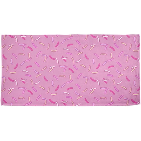 Pastel Strawberry Sprinkles All Over Bath Towel