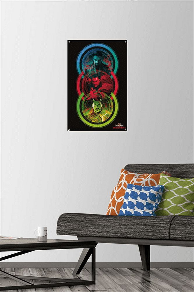 Marvel Doctor Strange in the Multiverse of Madness - Tricolor Wall Poster with Push Pins, 14.725" x 22.375"