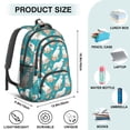 thumbnail image 5 of Great Pyrenees and Floral Blue Pattern Backpack for School, Cute School Bag with Adjustable Shoulder Straps and Padded Back, 16.9"x12.6"x5.9", 5 of 5