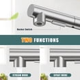 thumbnail image 4 of KINGTACK Kitchen Sink Faucet, Brushed Nickel Kitchen Faucet with Pull Down Sprayer, Stainless Steel Commercial Utility Kitchen Faucets for Sink 3 Hole for Bar Rv Camper Laundry Outdoor Farmhouse, 4 of 11