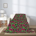 thumbnail image 2 of Rateoe Graffiti Tape Pattern Flannel Throw Blanket, Ultra-soft Blanket for Bed, Couch, Car, Hypoallergenic Anti-pilling blanket-60"x50"(Vertical), 2 of 6