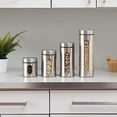 thumbnail image 4 of Stainless Steel Quality 4pc Canister Set with Glass Window & Airtight Lids, Food Storage Containers, Pantry Storage & Organization Set for Coffee, Flour, Pasta, Rice, Spices, Herbs, 4 of 6