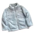 thumbnail image 4 of Zwiiyzr 3-9Y Boys and Girls Furry Jacket Trendy Comfortable Casual Zipper Stand Collar Solid Color Long Sleeve Hoodless Outwear Light Blue, 4 of 4