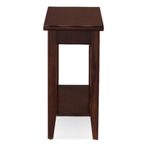 Maklaine Solid Wood Rectangular End Table in Chocolate Cherry