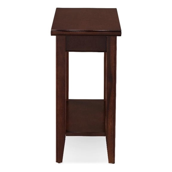 Maklaine Solid Wood Rectangular End Table in Chocolate Cherry