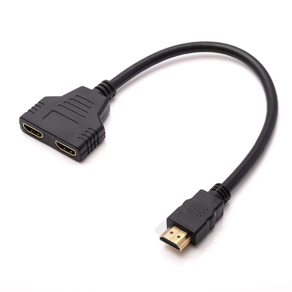 dissipation Beloved input HDMI Splitter Cable 1 Male to Dual HDMI 2 Female Y Splitter, Male to Dual  HDMI 2 Female Cable Support Two TVs at The Same Time - Walmart.com
