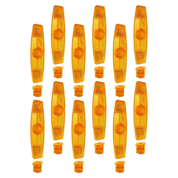 LOLIPPYY 12Pcs Bike Spoke Reflectors for Night Riding Orange Reflective Bicycle Safety Enhancer with Stylish Design