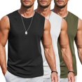 thumbnail image 2 of COOFANDY Men's Casual Henley Shirt Band Collar Short Sleeve Shirt Beach T-Shirt, 2 of 7