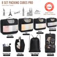 thumbnail image 2 of Veken - Juego de 8 cubos de embalaje para maletas, elementos esenciales de viaje para equipaje de mano, organizador de bolsas para accesorios de viaje, en 4 tamaños (extra grande, grande, mediano y pe, 2 of 9