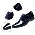 thumbnail image 3 of Men's Vintage High Gloss Dress Shoes Oxford Shoes Formal Tuxedo Business Shoes (Blue US 11.5), 3 of 8