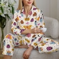 thumbnail image 6 of Goofa cute bugs Printed Women’s 2 Piece Pajama Set Super,Pajamas Women's Long Sleeve Sleepwear Soft Button Down Loungewear Pjs Lounge Set Nightwear-XX-Large, 6 of 7