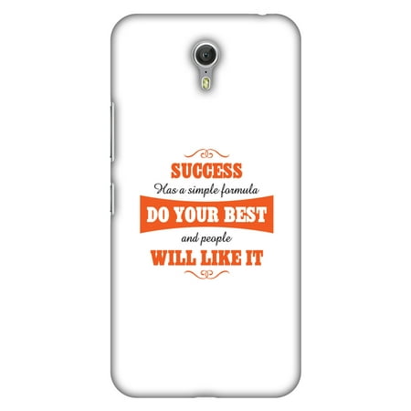 Lenovo ZUK Z1 Case - Success Do Your Best, Hard Plastic Back Cover. Slim Profile Cute Printed Designer Snap on Case with Screen Cleaning