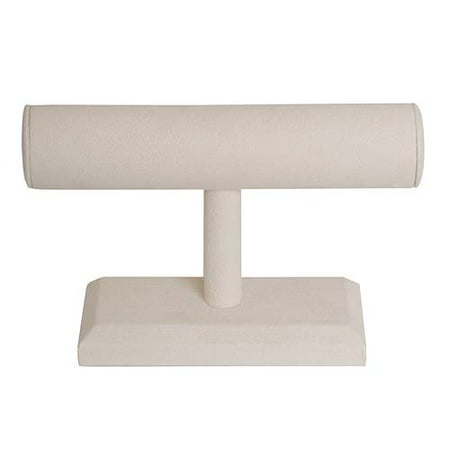 Bracelet T-Bar Jewelry Display Covered In Lt. Beige Velvet