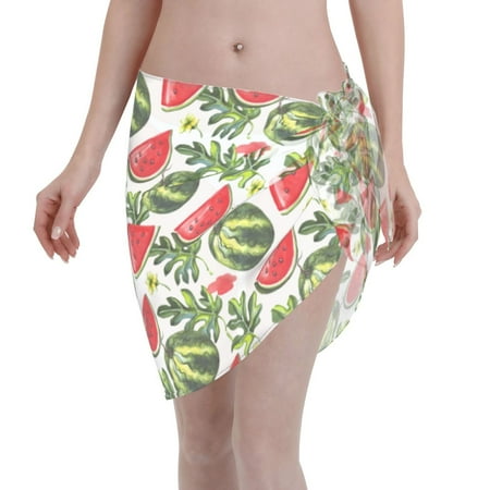 Ocsxa Watermelons Print Sarong Coverups For Women Bathing Suit Wrap Swimsuit Skirt Beach Bikini Cover Up Swimwear
