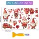 thumbnail image 2 of 4 láminas de calcomanías para San Valentín con diseño de gnomos, corazón rojo y globo. Incluye pegatinas decorativas para muebles, letras de amor y calcomanías UV., 2 of 9