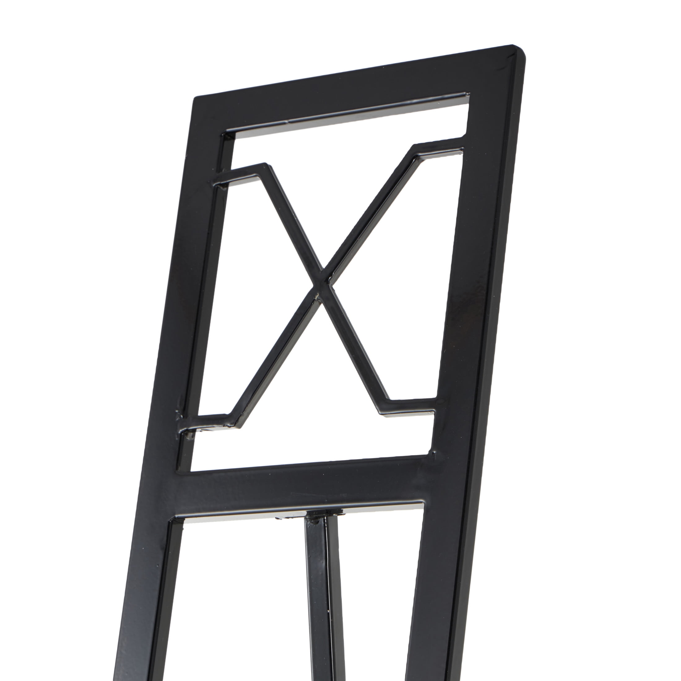 DecMode 17" x 70" Black Metal Wall Hanging Decorative 3 Tier Geometric Easel, 1-Piece