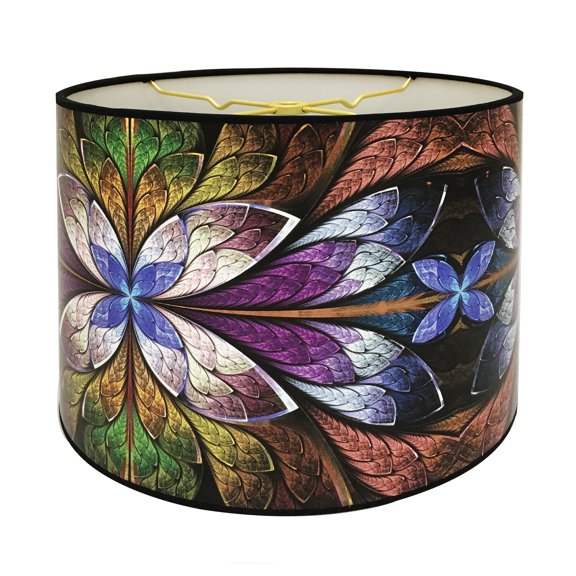 Royal Designs, Inc. Custom Handmade Hardback Shade, 12in, Purple Lotus;