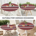 thumbnail image 7 of Red and Blue Christmas Knitted Pattern Round Fitted Tablecloth with Elastic Edge,Dining Table Cover Waterproof,Outdoor Round Tablecloth for Camping,Dining,Indoor and Outdoor, 7 of 7