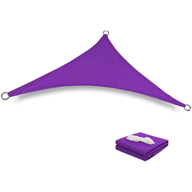 Toldo impermeable para el sol, vela, bloqueador UV, para Patio, triángulo equilátero, tejido de bloque, pérgola, toldo para cochera, púrpura, 3X3X3 Jormftte LRWJ501-15