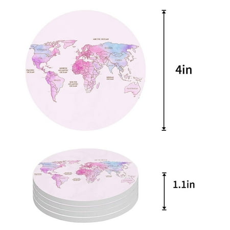 

KXMDXA Composition Bamboo Tree Floor Mat Orchid and Stones Wellbeing Greenery Image Pattern Set of 4 Round Coaster Drinks Absorbent Ceramic Stone Coasters Cup Mat Cork Base Coffee Table Bar Decor