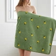 thumbnail image 6 of REGALWOVEN 1 Pack Thick Soft Coral Fleece Bath Towel with Cute Fruit Embroidery, Super Absorbent for Bathroom, Gym, Spa, Pool, Sports Green 55" x 28", 6 of 6