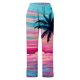 thumbnail image 2 of Gibobby pantalones de yoga Pantalones sueltos informales de estilo vacacional para mujer, pantalones con bolsillos y cintura elástica con estampado de puesta de sol en la playa (Rosa, M), 2 of 4