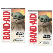 Band-Aid Brand Bandages for Kids, Star Wars The Mandalorian, 20 ct (Pack of 2)