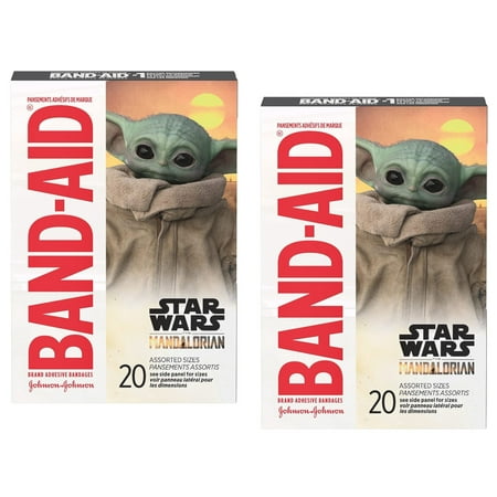 Band-Aid Brand Bandages for Kids, Star Wars The Mandalorian, 20 ct (Pack of 2)