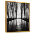 thumbnail image 2 of Designart "Silence Photography: Black And White Forest III" Forest Floater Framed Canvas Prints, 2 of 5