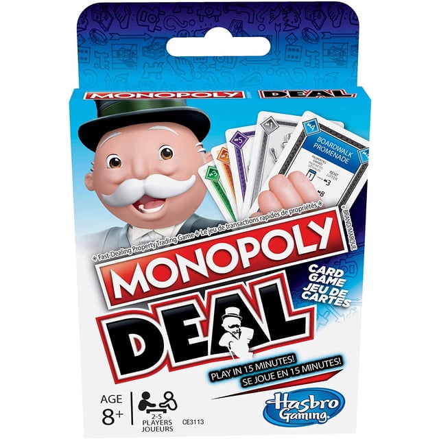 Juego de cartas Hasbro Monopoly Deal con 110 cartas para 2 a 5 jugadores