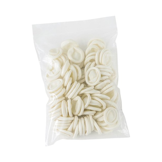 300 Unids Desechables Cunas de Látex para Dedos Cubierta de Protectores de Dedos Antideslizante a Prueba de Aceite Nail Art Fingertip Guantes Cola Dedales Desechables