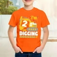 thumbnail image 3 of Huowey Girls T Shirt Top2Nd 3Rd 4Th Birthday Boy Shirt Toddler Kids T-Shirt Excavator Graphic Short Sleeve Excavator Graphic T Shirt Tee Shirts Tops,Orange,10-11 Years, 3 of 4