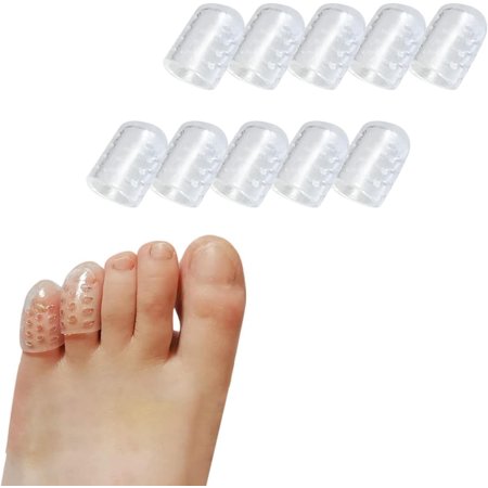 Silicone Anti-Friction Toe Protector - Silicone Breathable Toe Covers, Clear Silicone Anti-Friction Toe Protector, for Corns, Blisters and Ingrown Toenails (10)
