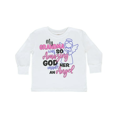 

Inktastic My Grandma was so Amazing God Made her an Angel Gift Toddler Toddler Girl Long Sleeve T-Shirt