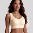 thumbnail image 6 of Women's Jelly Posture Support Bras Oversized Criss-Cross Wireless Seamless Bras Push up Full Coverage Front Closure Everyday Bralettes T‑shirt Bra Beige L, 6 of 6