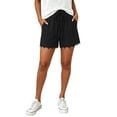 thumbnail image 3 of SAHFX Gauze Shorts for Women Lightweight Shorts Gauze Short Cute Shorts Dressy Outfits Elastic Waist Drawstring Comfy Shorts Modest Shorts for Women with Pockets Women Pull On Shorts, 3 of 9
