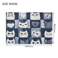 thumbnail image 4 of Yayeee Bath Rug for Bathroom Floor Non Slip Rectangle Fluffy Soft Absorbent Mat, 16"x24", Blue Cats and Hearts, 4 of 7