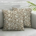 thumbnail image 3 of Nawypu  Floral Throw Pillow Cushion Cover, Floral Arrangement with Monochrome Design Natural Elements Abstract Pattern Leaves,  Double-Side Digital Print Decor, Tan Cream, 3 of 5
